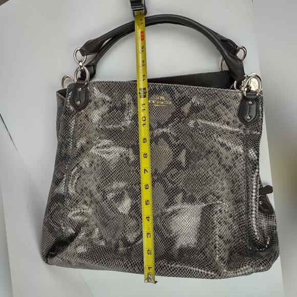 COACH Madison Phoebe Large Shoulder Embossed Snakeskin Hobo Bag Purse Handbag - Picture 6 of 16